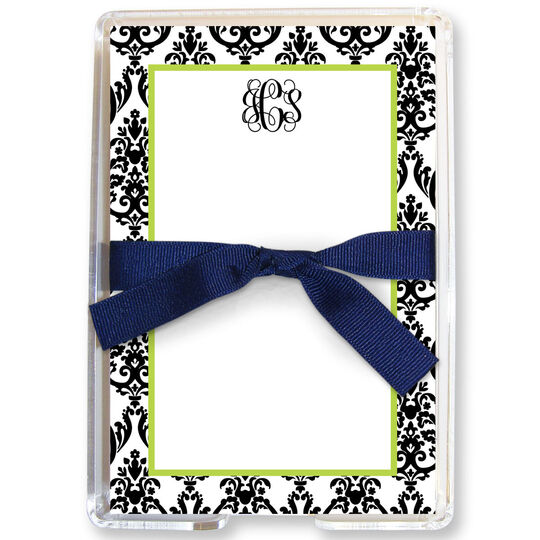 White and Black Madison Memo Sheets in Holder